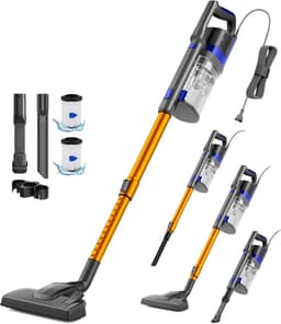 DualForce 680W – Snoer Stofzuiger 60KPa – 7m Kabel – HEPA Filter – Dubbele Handgreep – 800ml Stofreservoir – Voor Harde Vloeren & Tapijt – Stil & Krachtig – Oranje — thumbnail 4