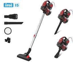 Lunekiss Steelstofzuiger met Snoer 600W – 18 kPa Zuigkracht – 3-in-1 Handstofzuiger en Stofzuiger Zonder Zak – Rood — thumbnail 1