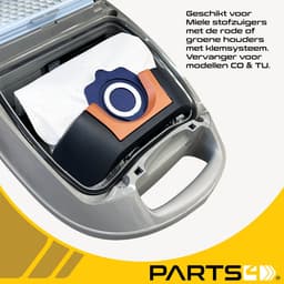 20 Stofzuigerzakken PARTS4® geschikt voor Miele GUARD stofzuigers | Alternatief voor type CO 12557080 & TU 12557060 | Passend in o.a. Miele Guard L1, Guard M1, Guard S1 | Meerdere sterke lagen & goed sluitende kunststof houder — thumbnail 2