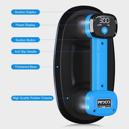 Accu-zuiger voor tegels en glas met LCD-display - 2 motoren en 300 kg zuigkracht — thumbnail 3