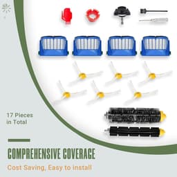 Vervangonderdelen Accessoires Kit gescht voor iRobot Roomba 675 694 692 614 670 677 671 691 676 639 679 615 600 Serie Robotstofzuiger Bevestiging, 1 Voorwiel, 1 Borstel, 6 Zijborstels, 4 Filters — thumbnail 5