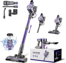 Avalue 6-in-1 Stelstofzuiger Draadloos – 180W – 40 min – 5 Opzetstukken – Zonder Zak – Afneembare Batterij - Paars — thumbnail 1