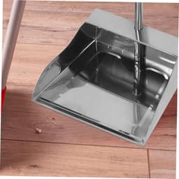 Grote Vuilblik - Stoffer en blik - Vloeren Schoonmaken - Metalen Handgreep - 70 cm - Zilver — thumbnail 3