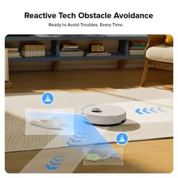 roborock Q10 S5 robotstofzuiger met dweilfunctie, 10.000 Pa HyperForce-zuigkracht, dubbel anti-klitsysteem, automatische dweilheffing, ideaal voor huisdierharen, tapijten en harde vloeren (Wit) — thumbnail 3