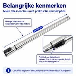Kleanburg® Geschikt voor Miele Classic C1 en S2 Stofzuiger Onderdelen Set – Slang, Telescoopbuis & Combizuigmond — thumbnail 3