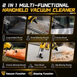 Accustofzuiger compatibel met DeWalt 18 V 20 V (zonder accu's), lichte elektrische handstofzuiger met 3 HEPA-filters - ShopVlot — thumbnail 2