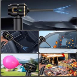 REDOM Stofzuiger 16.000 Pa – Draadloze handstofzuiger met krachtige zuigkracht – 3 standen – 4-in-1 zuigen, blazen, opblazen en leeglopen – Auto en huis – Zwart Goud — thumbnail 4