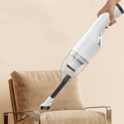 Witte draadloze mini-handstofzuiger (slechts 400 g)–Draagbare stofzuiger voor auto en huis. Krachtige handstofzuiger voor auto-interieurs, bureaus, toetsenborden,en krappe hoekjes;verwijdert effectief fijnstof, vuil, kruimels en haren van huisdieren. — thumbnail 5