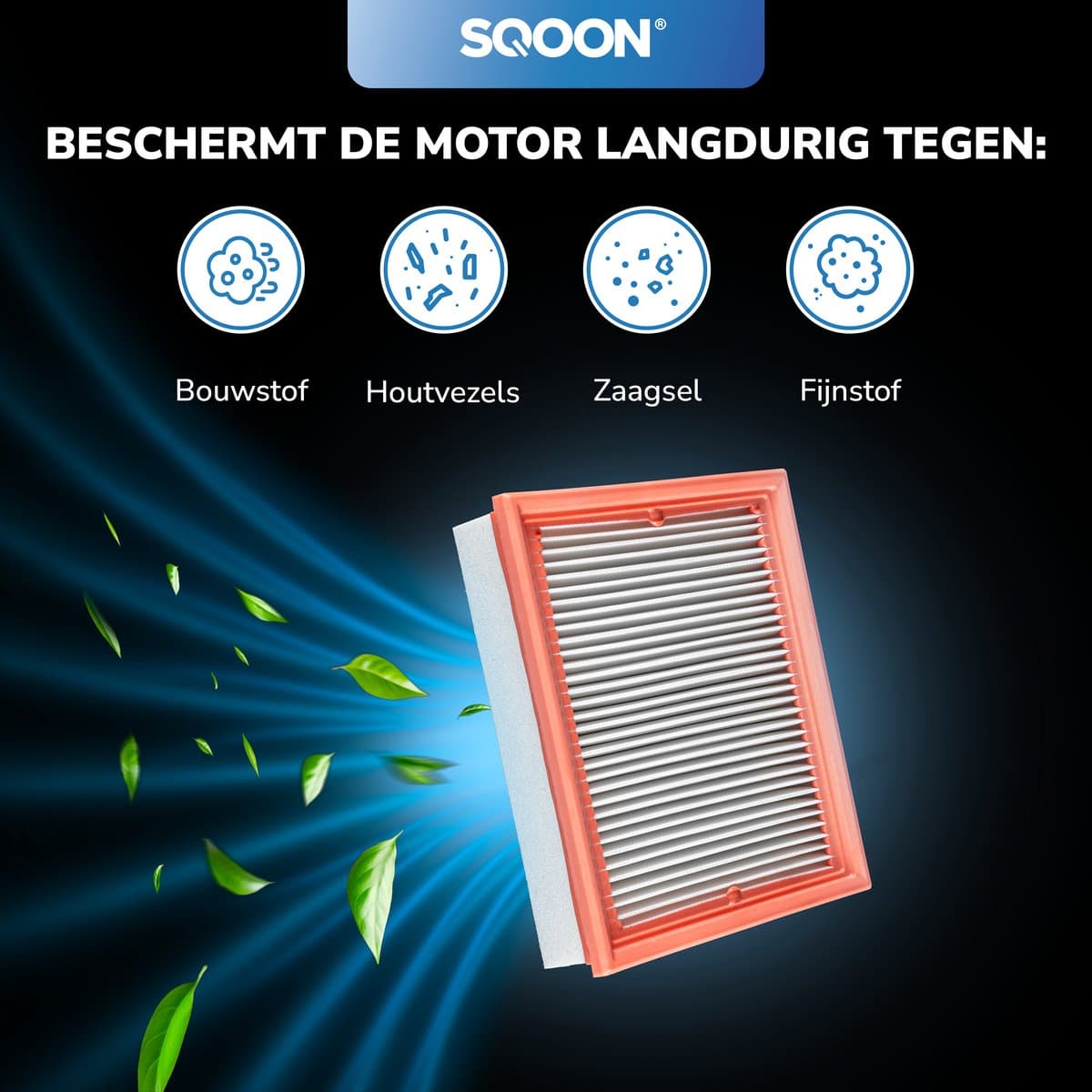 SQOON® Serviceset geschikt voor Parkside PPWD 30 - Gelijk aan model: 30381494, PPVFT 30 A1 - Ideaal voor het vervangen van stofzakken en filter in nat- en droogzuigers — afbeelding 1