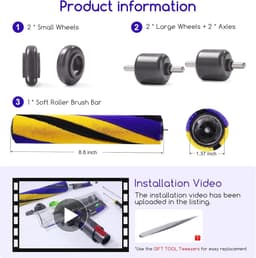 V15/V12 Borstelrol Geschikt voor Dyson V12 Detect Slim Absolute & V15 Detect Slim – Vervangende Borstelwals 971634-01 – Zachte Roller voor Harde Vloeren — thumbnail 4