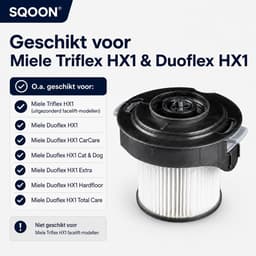 SQOON® Cilinderfilter geschikt voor Miele Triflex HX1 (uitgezonderd facelift) - Gelijk aan HX-FDF 20 / 12518910 / 41996717INT - Vervangingsfilter voor stofzuigerfiltering — thumbnail 5