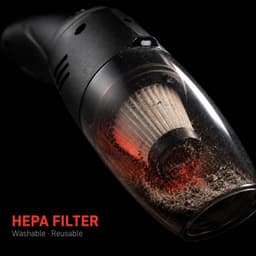 SnelShoppen - Draadloze handstofzuiger 8V, oplaadbare USB stofzuiger voor auto en huis, wasbaar HEPA-filter, 1800 mAh accu, 3 accessoires voor iedere — thumbnail 3