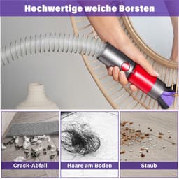 Dailygoods- Krasborstel 2-Delig - Flexibele Verlengslang 20/63 inch - Geschikt voor Dyson V7/V8/V10/V11/V15 - Universele Stofzuiger Accessoires - Ideaal voor Tapijten en Vloeren - Stofzuigerborstel — thumbnail 4