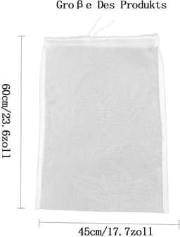 Dailygoods- Filterzak 100 micron - Herbruikbaar - Nylon - 45 x 60 cm - Voor thuisbrouwen - Versterkte naden - Goede zeefwerking - Zeefzak — thumbnail 4