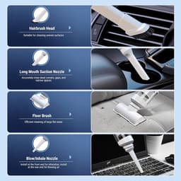 Mini handstofzuiger auto draadloos 5000 Pa 90W Wit, USB-C oplaadbaar draagbare vacuümreiniger voor auto, thuis en kantoor voor meerdere toepassingsscènes — thumbnail 4