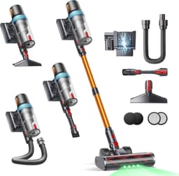 Draadloze Steelstofzuiger - Krachtige Stofzuiger - Huis Reinigen - Automatische Zuigkracht - 65 Min Autonomie - Oranje — thumbnail 1