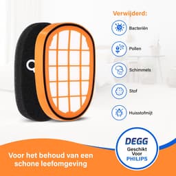 DEGG® - Filter geschikt voor Philips Speedpro Max, Max Aqua en Max Aqua Plus - Alternatief voor het FC5005/01 Filter - 6000, 7000 en 8000 serie - Wasbaar - Duurzaam - 2 STUK(S) — thumbnail 2