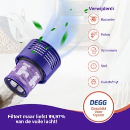 DEGG® - Hepa Filter Geschikt voor Dyson V10 - Wasbaar - Vervangt Dyson V10 Filter - Onderdelen - Duurzaam - Premium Kwaliteit - 4 STUK(S) — thumbnail 2