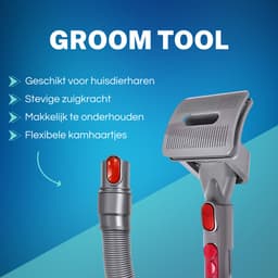 ZENC® Haarborstel met Slang Geschikt voor Dyson V15, V11, V10, V8 & V7 Steelstofzuiger - Mondstuk - Zuigmond - Stofzuigeraccessoires - Grijs — thumbnail 2