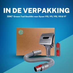 ZENC® Haarborstel met Slang Geschikt voor Dyson V15, V11, V10, V8 & V7 Steelstofzuiger - Mondstuk - Zuigmond - Stofzuigeraccessoires - Grijs — thumbnail 4