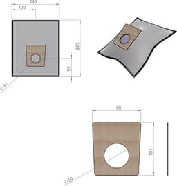 Stofzuigerzakken TBV Bosch / Siemens Type: D, E, F, G en H (10 stuks + Filter) — thumbnail 3