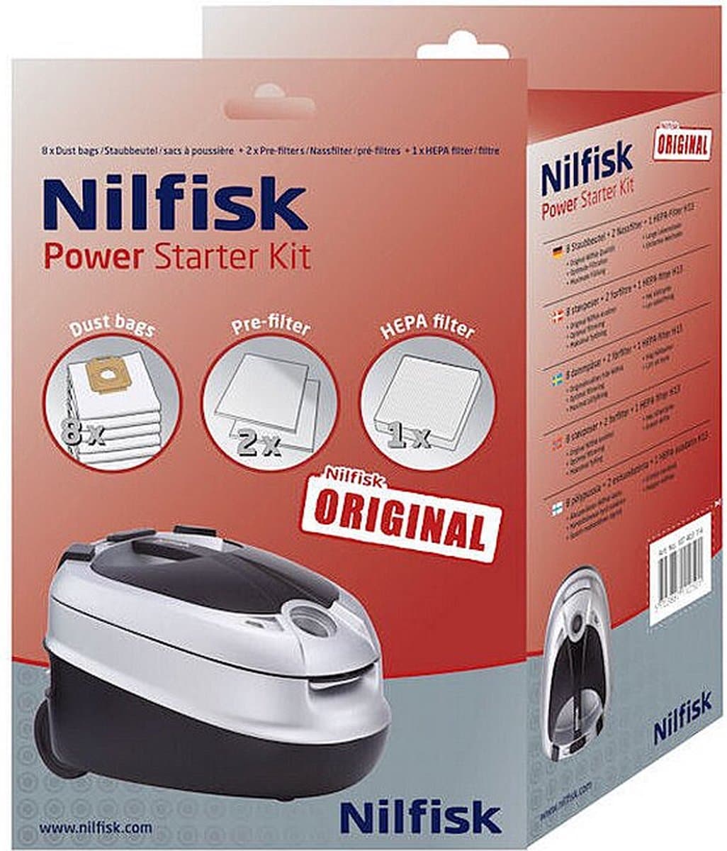 Nilfisk Power Starterkit (8x stofzuigerzakken, 2x motorfilter, 1x H13 HEPA-filter) — afbeelding 1