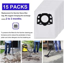 Stofzuigerzakken - Geschikt voor Kärcher - 8 Stuks - Voor Karcher Vlakfilter - Premium stofzuigerzakken - Voor Karcher WD4 WD5 WD6 MV4 MV5 MV6 Vervanging Stofzakken stofzuigerzak — thumbnail 3