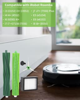 Borstel reserveonderdelen geschikt voor Roomba E & I-serie i7 i7+ i3 i3+ i4+ i6 E5 E6,Accessoires Accessoires geschikt voor roomba, 1 rubberborstels, 4 hoogwaardige filters, 6 zijborstels.(niet voor Combo j7+/j9) — thumbnail 5