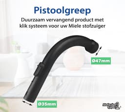2x Vervangende Handgreep geschikt voor O.a. Miele C1, C2, S2000, S4000, S5000, S6000, S8000, S2, S4, S5, S6 en S8 series - Pistoolgreep van hoge kwaliteit - Simpel zelf uw greep vervangen van uw stofzuiger! — thumbnail 3