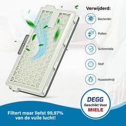 DEGG® - 2X HEPA filter - Geschikt voor Miele Airclean 50 / SF-HA 50 - hoogwaardige Stofzuigeraccessoires - Vervangt Orginele Miele Filter - 2 STUKS(S) — thumbnail 5