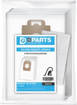 20x Dparts stofzuigerzakken geschikt voor Nilfisk - Select en Power series - met motorfilter - stofzuiger Allergy Special Super - P10 P12 P20 P40 - Elite Classic Comfort Eco Superior - stofzakken - stofzak - zakken - nr. 128389187 — thumbnail 3