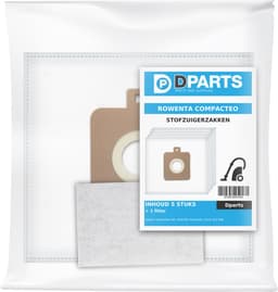 5x Dparts stofzuigerzakken en 1 filter - geschikt voor Rowenta Compacteo Ergo - Accessimo - City Space - Mini Space - Tefal - Moulinex — thumbnail 3