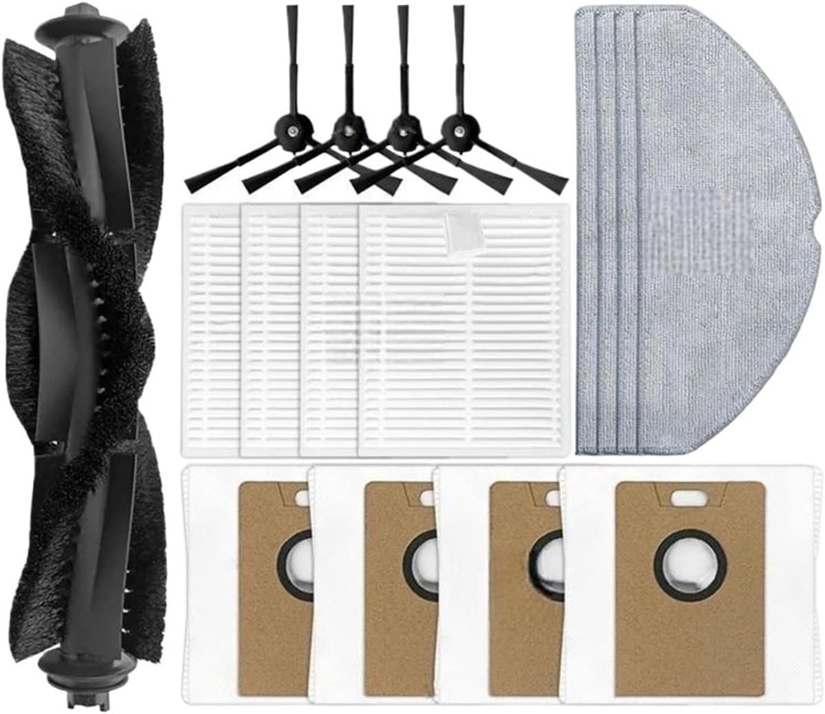 17-delige accessoireset voor Tapo RV30 Max Plus/ RV30 Max/ RV20 Max Plus/RV20 Max stofzuiger: 1 hoofdborstel, 4 filters, 4 dweilpads, 4 stofzakken, 4 zijborstels, vervangingsonderdeel voor Tapo RV30 Max Plus — afbeelding 1