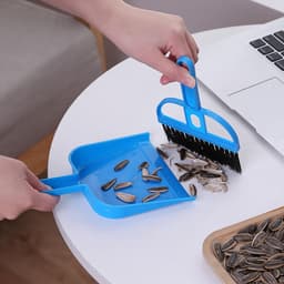Mini Stoffer Blik - Reinigingsset Tafel - Snel Opruimen - Compact Nesting Ontwerp - Lichtgewicht 42g - Blauw — thumbnail 3