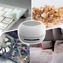 Handstofzuiger - Bureau stofzuiger - Bureau schoonmaken - USB oplaadbaar - 8.7L x 8.6B cm - Wit — thumbnail 4