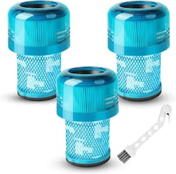 3 Vervangingsfilters Geschikt voor Dyson V12 Detect Slim, HEPA Filter Set met Reinigingsborstel, Geschikt voor V12 Detect Slim Absolute, Total Clean, Fluffy en Meer — thumbnail 1