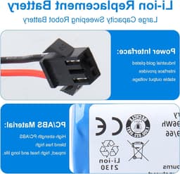 Krachtige 3400 mAh batterij voor diverse stofzuigers zoals Tikom, Yeedi en Conga, ideaal voor langdurig gebruik en optimale prestaties — thumbnail 4
