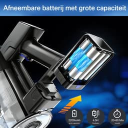Grenintol S5P - Steelstofzuiger Draadloos - Draadloze Stofzuiger - 50000Pa - 2200mAh - LED Licht-Blauw - Voor Tapijten en Harde Vloer - Geschiktvoor Dierenharen — thumbnail 5