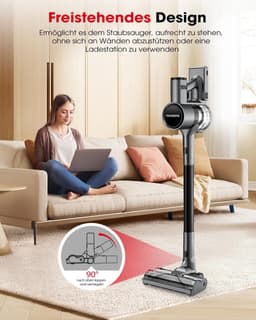 Draadloze accustofzuiger - Snoerloze reiniger - Efficiënt schoonmaken - 3 reinigingsmodi - 445 cm - Zwart — thumbnail 2