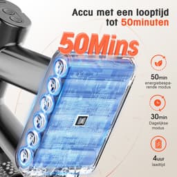 Elekiatech Steelstofzuiger- 46000Pa - 50 Minuten Gebruikstijd - 8 Kegel Filtersysteem Steelstofzuiger Draadloos - 1,5 L Stofbak - 2200 mAh Accu - voor Tapijten en Harde Vloere - Rood — thumbnail 5