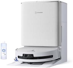 ECOVACS DEEBOT T90 OMNI – Robotstofzuiger – OZMO Roller dweil – 30.000 Pa –ZeroTangle 4.0 Anti-tangle –AIVI 3D obstakelvermijding–Zelfreinigend– Voor harde vloeren & tapijt–Wit–T80 Upgrade–1000ml Schoonmaakmiddel — thumbnail 1