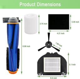 14stuks - Vervangingsset voor stofzuiger - geschikt voor Shark AV2310AE RV2310AE RV2320S UR2350AE - Accessoires - 1 Hoofdborstel - 6 Zijborstel - 2 Filter - 2 Zwarte katoen - 2 Witte katoen - 1 Zwanenhalsborstel — thumbnail 2