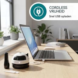 carmdering - Tafelstofzuiger - draadloze mini stofzuiger USB oplaadbaar - krachtige zuigkracht - compact en draagbaar - voor bureau, auto en huishouden — thumbnail 4