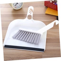 Bureaustofzuiger Set - Mini Stoffer Blik - Bureau Schoonmaken - Zachte Borstel - 28 cm Stofblik - Wit — thumbnail 2