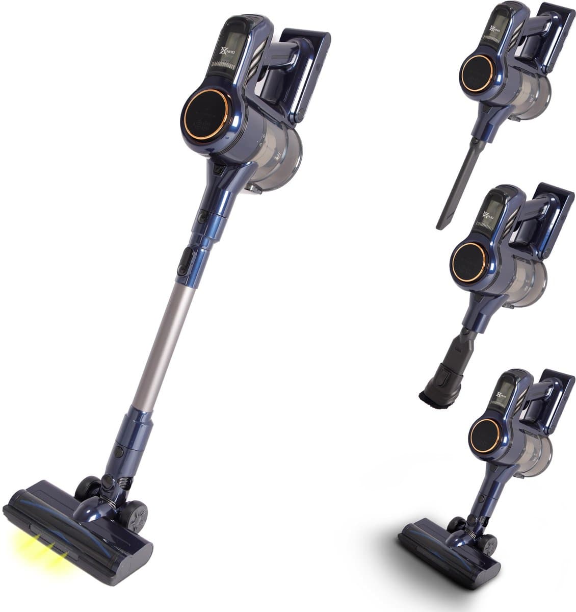 VANJOOL® Steelstofzuiger Draadloos – 120W Krachtige Accu Stofzuiger – 2-in-1 Kruimeldief – 9 kPa Zuigkracht – Zakloos – Inclusief 3 Opzetstukken – CleanDetect Technologie – Zwart / Blauw — afbeelding 1