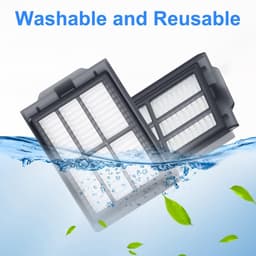 Dailygoods- HEPA Filter 4 Stuks - Vervangingsfilter - Geschikt voor iRobot Roomba 405/505 - Wasbaar en Herbruikbaar - Filtert 99,98% van Allergenen - Stofzuigerfilter — thumbnail 3