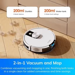 Cherrys Finds - Robotstofzuiger Met Dweilfunctie - Robotstofzuiger - Robotstofzuiger Met Laadstation - Robotstofzuiger Met Leegstaion - Zelfleegfunctie- 60 Dagen Capaciteit- App/afstandsbediening- 180 Minuten Gebruiksduur — thumbnail 4