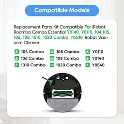 7-delige set: Hoofdborstel + Zijborstel + HEPA-filter + Dweildoek - compatibel met iRobot Roomba Combo Essential (RVG-Y1 Y0112/Y0140/Y0110 Q0120 Q011) 104/105 VAC /105 Combo Robotstofzuiger — thumbnail 3