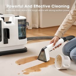 ELVENTO Tapijtreiniger machine - Vlekkenreiniger - Bank reiniger - Carpet cleaner - Wit - 13,5 kPa zuigkracht - Dubbel tanksysteem — thumbnail 2