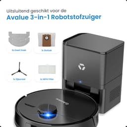 Avalue 3-in-1 Robotstofzuiger Vervangonderdelen - 2 Dweilpads - HEPA-filter - Borstel en Stofzak — thumbnail 4